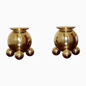 Mid-Century Swedish Brass Candleholders by Gusum, Set of 2