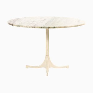 Coffee Table in White Metal and Marble Top attributed to George Nelson, 1960s