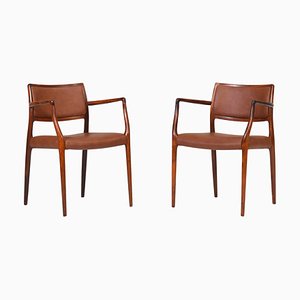 Sedie da pranzo nr. 65 di Niels O. Møller per JL Møllers, anni '60, set di 2