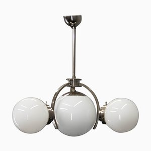 Art Deco / Functionalist Nickel Chandelier, 1930s