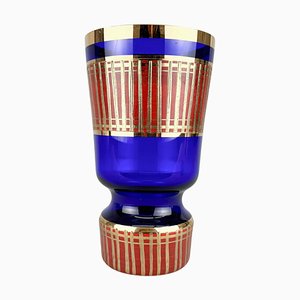 Gillded Vase by Glass Designer Jan Gabrhel, Czechoslovakia, 1960s