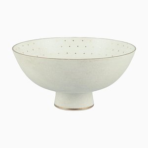 Porcelain Bowl on Base with Gold Decoration with Dots by Arthur Percy for Gefle, 1940s