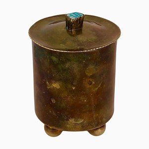 Contenedor para cigarrillos Art Déco de latón, 1925