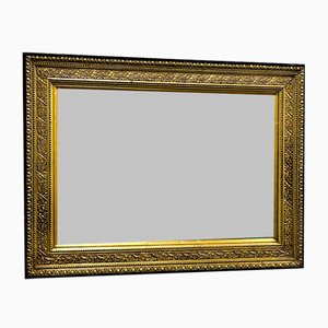 Vintage Rectangular Gold and Black Mirror, 1970s
