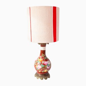 Antique French Handpainted Bouquet Table Lamp from Befos, 1900