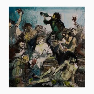 Miguel Paolin, Bacchus or the Drunks, 2024, Watercolor