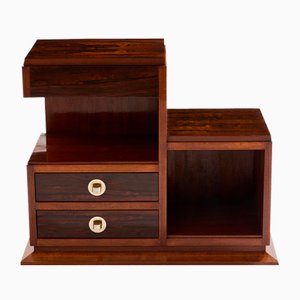 Französischer Art Deco Nähschrank aus Palisander & Messing, 1940er