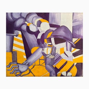 Polish Neo-Cubist School Artist, Composition, 1950s-1960s, Oil on Canvas