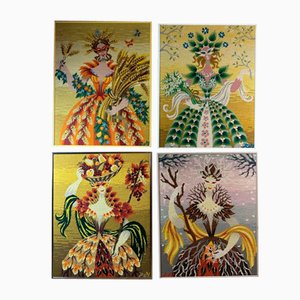 Vintage Tapestries, 1960, Set of 4