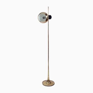 Space Age Italian Gold Brass Magnetic Floor Lamp by Goffredo Reggiani, 1960s