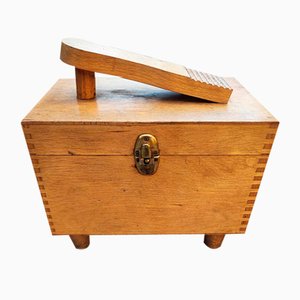 Vintage Wooden Shoe Shine Cabinet, 1960s