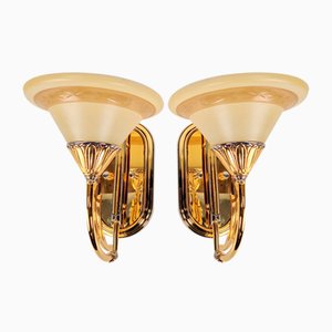 Art Nouveau Regency Brass Wall Lamp by Bejorama SL Lighting, Spain, 1970s, Set of 2