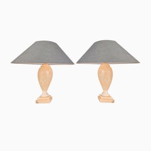 Vintage Alabaster Table Lamp in Marble, Spain, 1960s, Set of 2