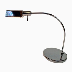 Regency Arc Desk Lamp in Smoke Metal, Italy, 1970s