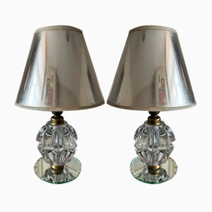Kristall Lampen von Pierre Davesn, 1950er, 2er Set