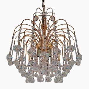 Vintage Italian Waterfall Chandelier in Crystal