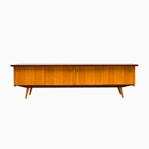 Vintage Lowboard in Ash with Black Formica, 1950s