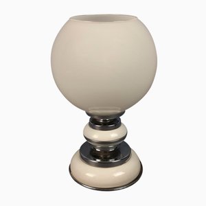 White Murano Glass Sphere Table Lamp, 1970