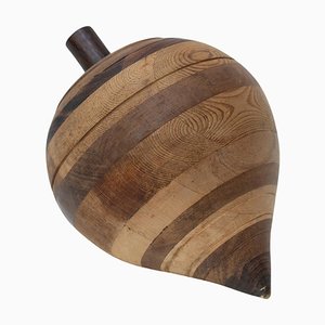 Toupie Sculpture en Bois, 1990s