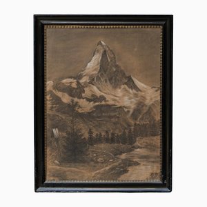 French Artist, Matterhorn, Drawing, 1930