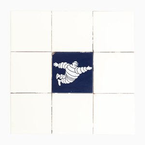 Vintage Michelin Man Tiles, 1960s, Set of 9