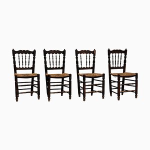 Chaises Rustiques en Bois, France, 1950s, Set de 4