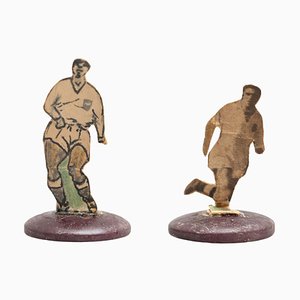 Figurines de Jeu de Football Bouton Traditionnel, 1950s, Set de 2