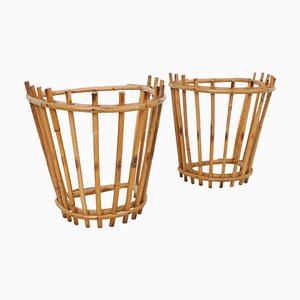Bamboo Wall Lamps, 1960s, Set of 2