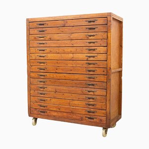 Large Early 20th Century French Wood File Cabinet