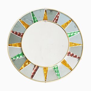 Miroir Mural Coloré Mid-20ème Siècle, France, 1950s