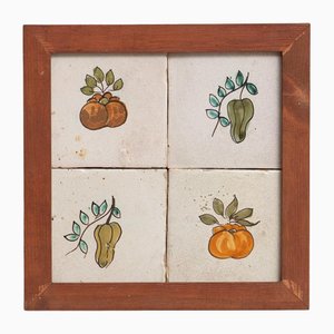 Early 20th Century Hand-Painted Catalan Tile Set, Set of 4