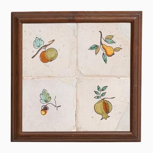 Early 20th Century Hand-Painted Catalan Tiles, Set of 4