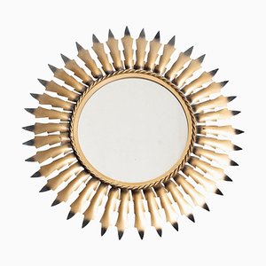 Miroir Sunburst Mid-Century Moderne en Laiton, 1960s
