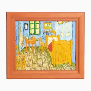 Artista olandese Geelong dopo Van Gogh, La camera da letto, anni '70, dipinto ad olio, con cornice