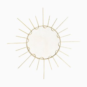 Mid-Century Modern Spiegel aus Messing mit Sonnenschliff, 1960er
