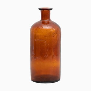 Mid-20th Century Amber Apothecary Glass Bottle, 1950s
