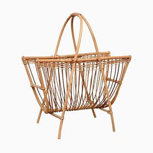 Porte-Revues Mid-Century Moderne en Bambou, Rivera, France, 1960s