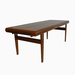 Table Basse en Teck avec Table Gigogne Intégrée de Trioh, Danemark, 1970s