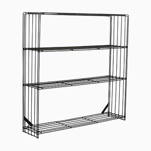 Mid-Century Modern Dutch Metal Minimalist Black Bookshelve, 1960s