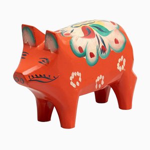 Jouet Dala Porc Folk en Bois, Suède, 1960s