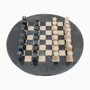 Jeu d'Échecs Rustique en Pierre, France, 1940s
