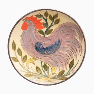 Catalan Ceramic Hand-Painted Plate by Diaz Costa, 1960s