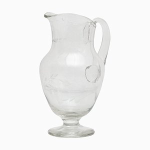 French Blown Glass Water Jug, 1950s
