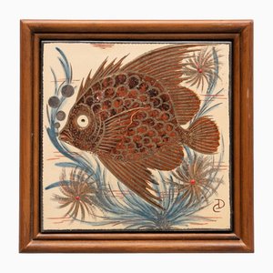 Hand-Painted Ceramic Artwork by Diaz Costa, 1960s