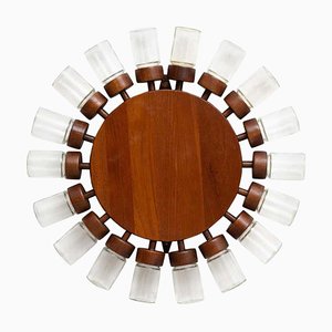 Rundes dänisches Gewürzdisplay aus Holz, 1950er, 19