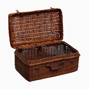 Panier Mid-Century Moderne en Rotin, France, 1960s
