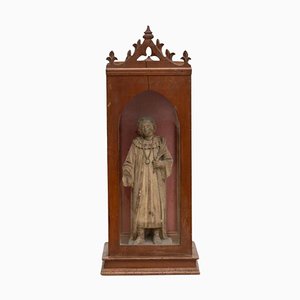Figurine de Saint en Niche en Bois, 1950s