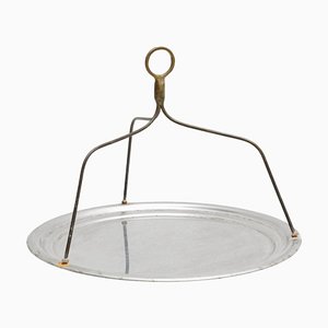 Round Metal Tray, 1950s