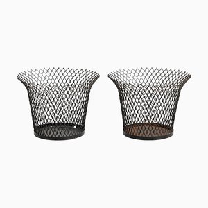 Mid-Century Modern Metal Flower Pots attributed to Mathieu Matégot, France, 1950s, Set of 2