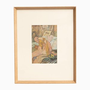 Henri De Toulouse-Lautrec, Figurative Scene, 1952, Color Cliché Print, Framed